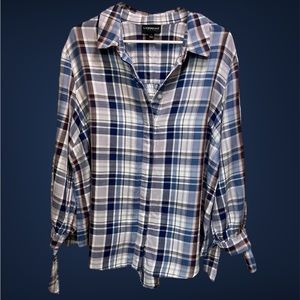 Lane Bryant | Plaid Shirt 3/4 Sleeve Size 20